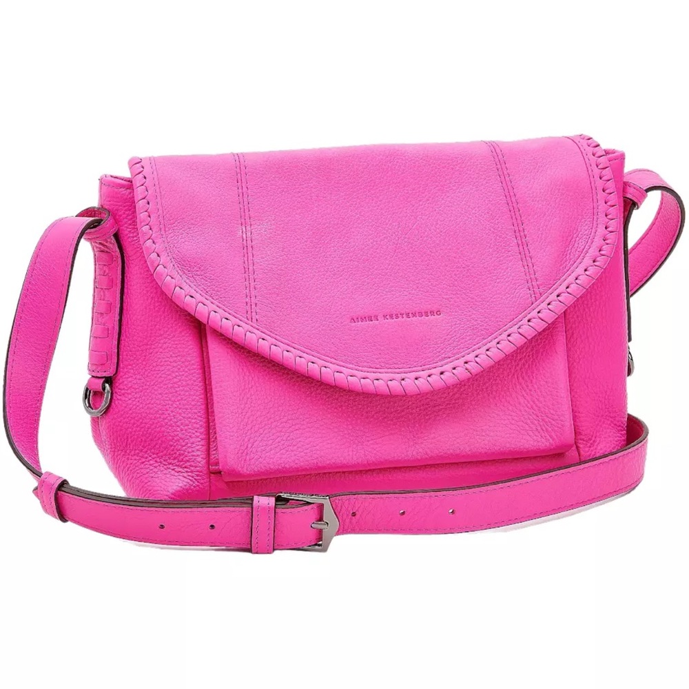 Aimee Kestenberg Pebble Leather Pink Crossbody Purse - All For Love